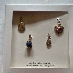 On 34th Gold Tone Celestial Charm Jewelry Set Necklace